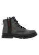 Thumbnail Bottines grises avec semelle à talon plat pourvues de lacets et zip latéral - Image 2