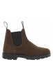 Thumbnail Boots en cuir brunes à soufflets élastiqués avec un bout rond - Image 2