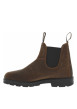 Thumbnail Boots en cuir brunes à soufflets élastiqués avec un bout rond - Image 3