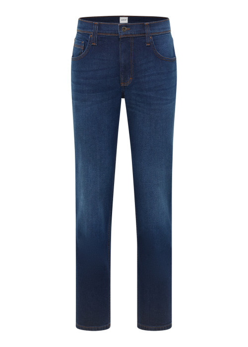Jean en coton indigo à coupe droite pourvu...