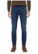 Thumbnail Jean en coton indigo à coupe droite pourvu d'une fermeture à zip et bouton - Image 2