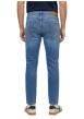 Thumbnail Jean en coton bleu à coupe droite pourvu d'une fermeture à zip et bouton - Image 3
