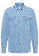 Thumbnail Chemise Duver en coton ciel à coupe droite pourvue d'un col à revers