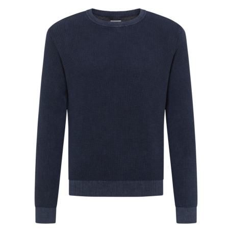 Pull Edward en coton bleu à coupe droite pourvu...