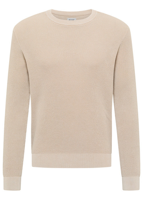 Pull Edward en coton beige à coupe droite...