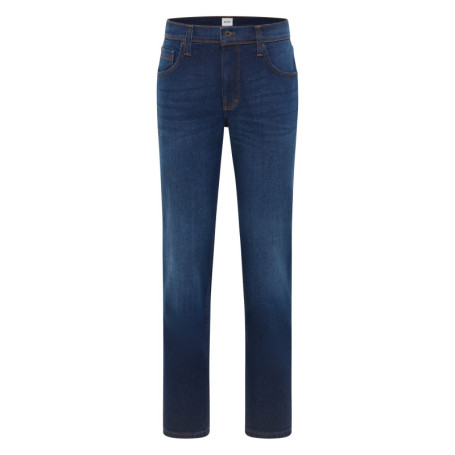 Jean en coton indigo à coupe droite pourvu...