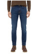 Thumbnail Jean en coton indigo à coupe droite pourvu d'une fermeture à zip et bouton - Image 2
