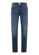 Thumbnail Jean Tramper en coton bleu à coupe droite pourvu d'une fermeture à zip et bouton