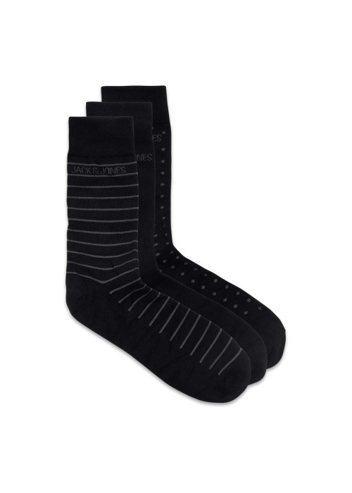 Lot de 3 paires de chaussettes JACARBO noires fantaisie