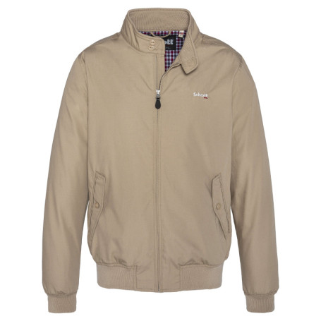 Blouson homme beige uni à coupe droite un col...