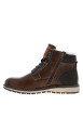 Thumbnail Bottines fourrées simili cuir marron à semelle baskets et à lacets enduis et zip - Image 3