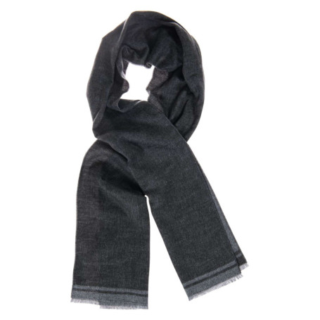 Foulard uni anthracite avec des franges et des...