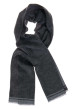 Thumbnail Foulard uni anthracite avec des franges et des liserés
