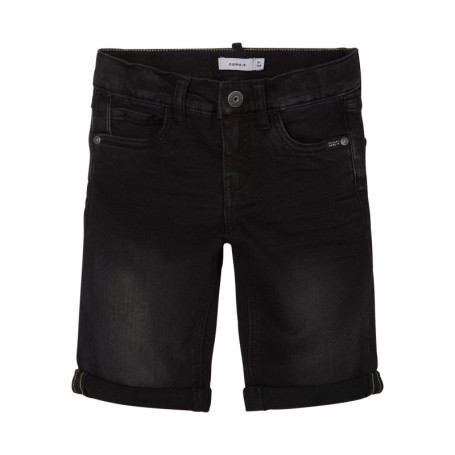 Short noir uni avec une fermeture boutonnée...
