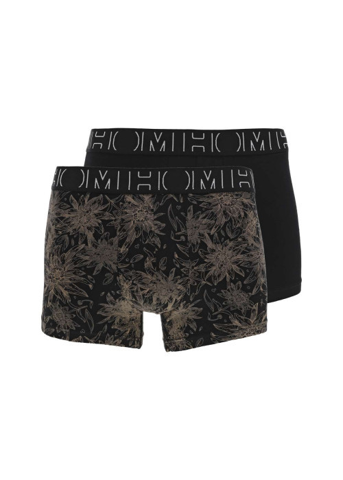 Lot de 2 Boxers classique en coton noir imprimé avec une coupe fermée