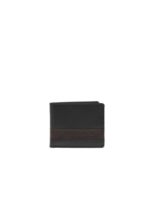 Portefeuille noir uni avec multiples rangements et nom iconique