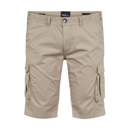 Short cargo en coton beige uni coupe regular...