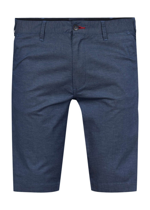 Short en coton bleu uni à coupe chino et une fermeture zippée boutonnée
