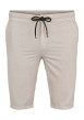 Thumbnail Short en coton beige uni avec une coupe chino et une taille élastiquée