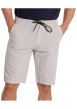 Thumbnail Short en coton beige uni avec une coupe chino et une taille élastiquée - Image 2