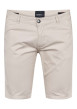 Thumbnail Short chino en coton beige uni à taille intermédiaire et à coupe regular fit