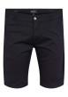 Thumbnail Short chino en coton noir uni coupe regular fit à fermeture zippée avec bouton