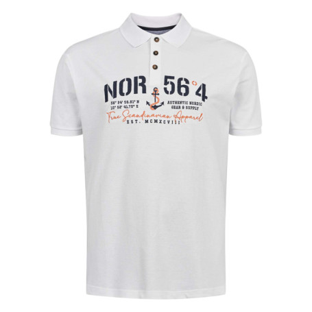 Polo en coton blanc imprimé avec une coupe...
