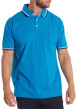Thumbnail Polo en coton bleu uni à coupe droite un col boutonné et des manches courtes - Image 2