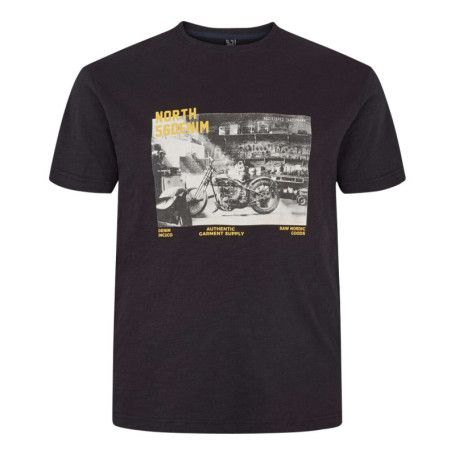 T-shirt en coton noir imprimé avec une coupe...