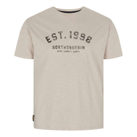 T-shirt en coton beige uni avec une coupe...