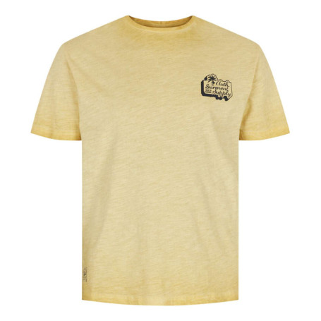 T-shirt en coton jaune effet chiné à col rond...