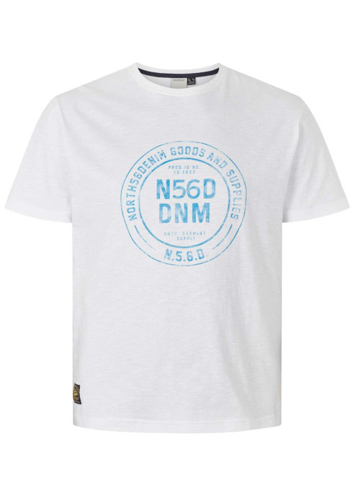 T-shirt en coton blanc uni avec une coupe droite et un col rond