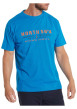 Thumbnail T-shirt en coton bleu uni avec une coupe droite et un col rond - Image 2