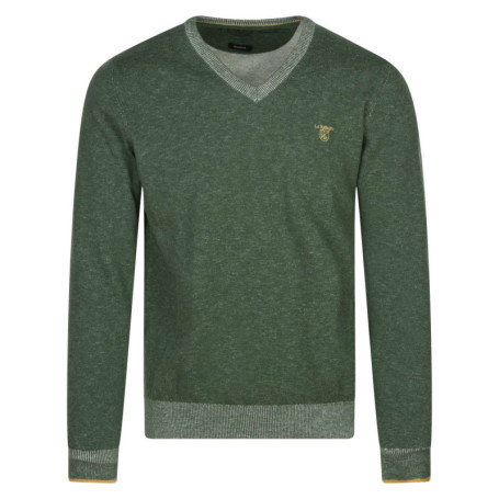 Pull en coton vert uni avec le logo iconique et...