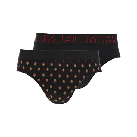 Lot de 2 slips en coton noir imprimé...