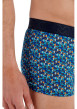 Thumbnail Boxer en coton bleu imprimé géométrique avec une coupe fermée - Image 3