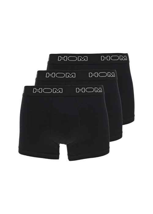 Lot de 3 boxers classique en coton noir uni avec une coupe fermée