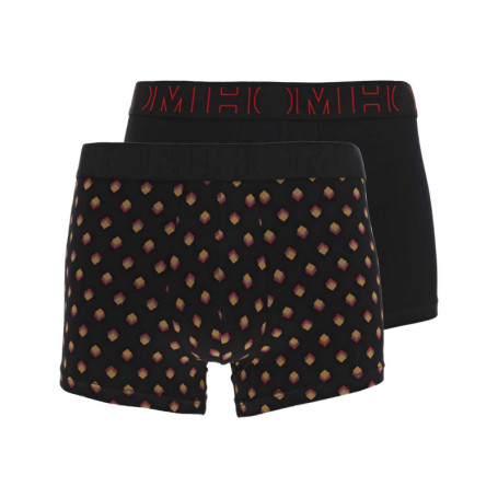 Lot de 2 boxers classique en coton noir imprimé...