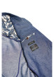 Thumbnail Blazer de costume en coton mélangé indigo chiné avec un col cranté - Image 3