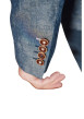 Thumbnail Blazer de costume en coton mélangé indigo chiné avec un col cranté - Image 4