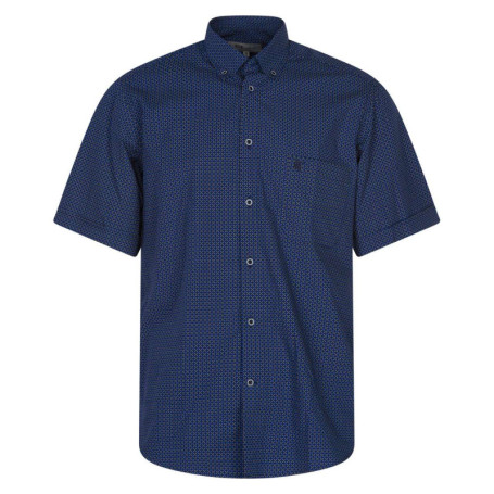 Chemise en coton marine imprimé avec une coupe...
