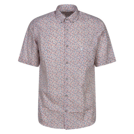 Chemise rouge tachetée en cuir à coupe droite...