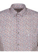 Thumbnail Chemise rouge tachetée en cuir à coupe droite un col français et des manches courtes - Image 3