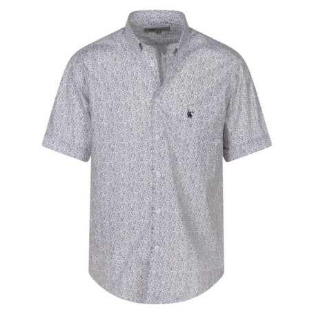 Chemise blanche à pois rouges avec un col...