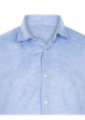 Thumbnail Chemise en lin et coton bleue chiné avec un col français et une coupe ajustée - Image 3