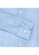Thumbnail Chemise en lin et coton bleue chiné avec un col français et une coupe ajustée - Image 4