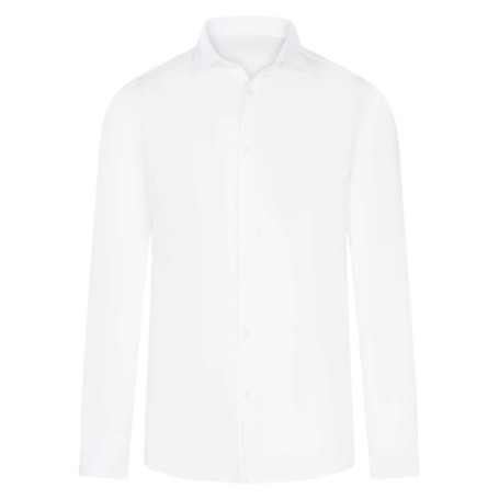 Chemise en lin et coton blanche unie avec une...