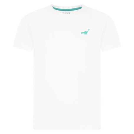 T-shirt en coton blanc uni avec une coupe...