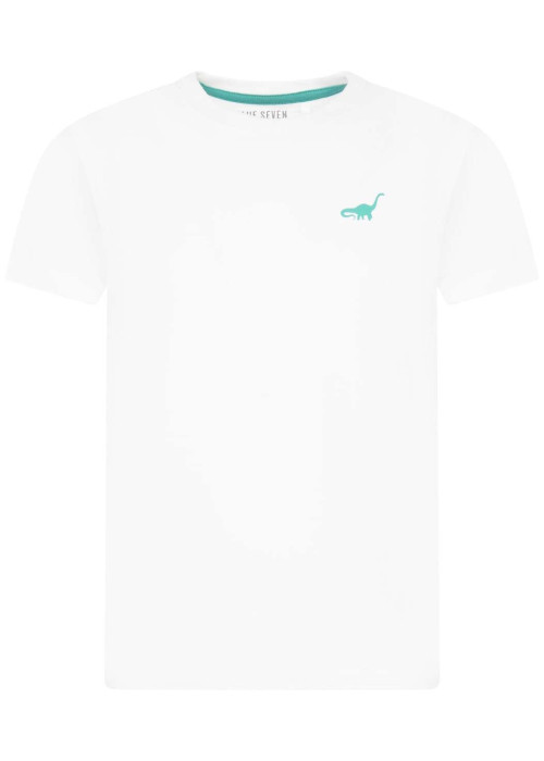 T-shirt en coton blanc uni avec une coupe droite et un col rond