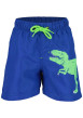 Thumbnail Short de bain bleu électrique uni avec imprimé dinosaure vert sur le côté